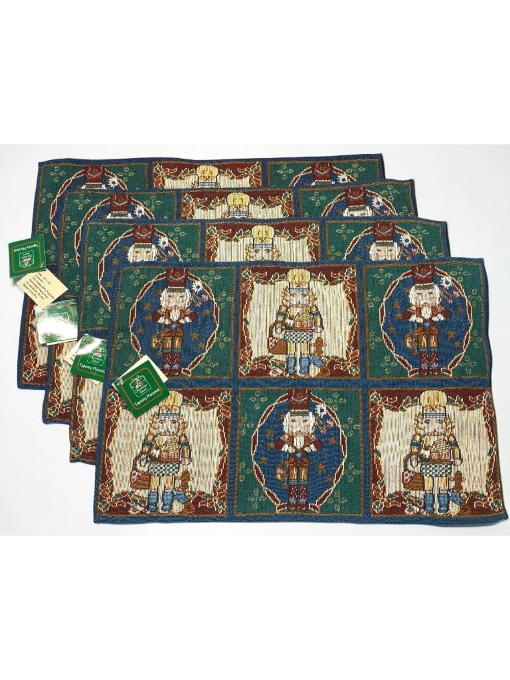 Nutcracker Christmas Tapestry Placemats Set 4 NWT Holiday Table Kitchen Decor